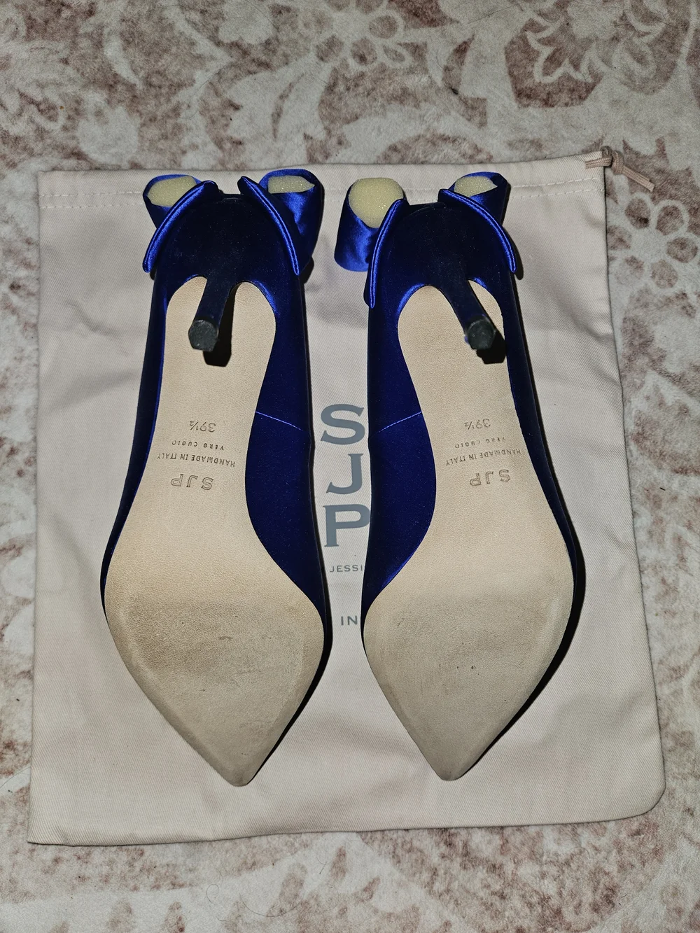 NWT SJP By Sarah Jessica Parker Royal Blue Satin Bow Heels